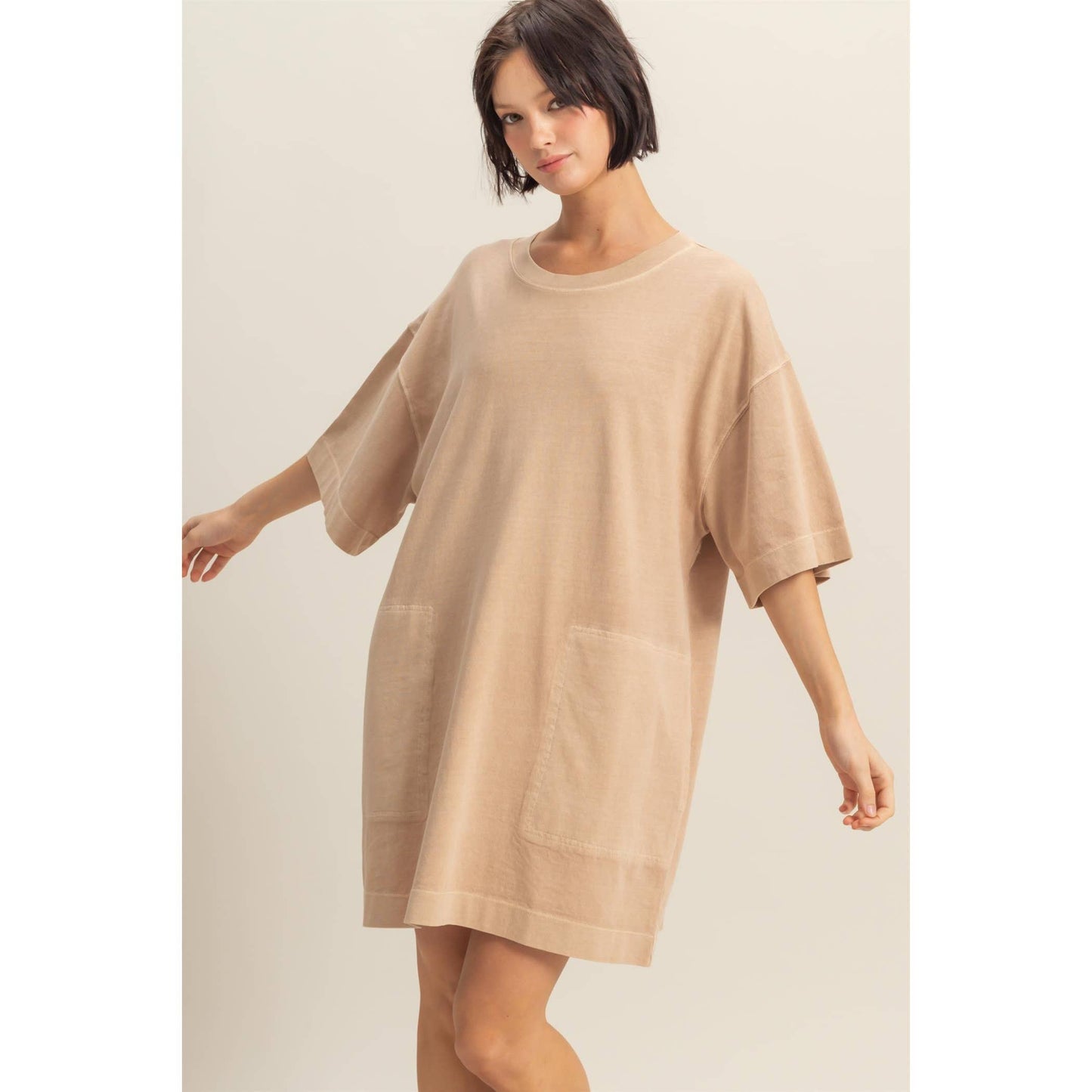 Short Sleeve Relaxed Fit T-Shirt Mini Dress