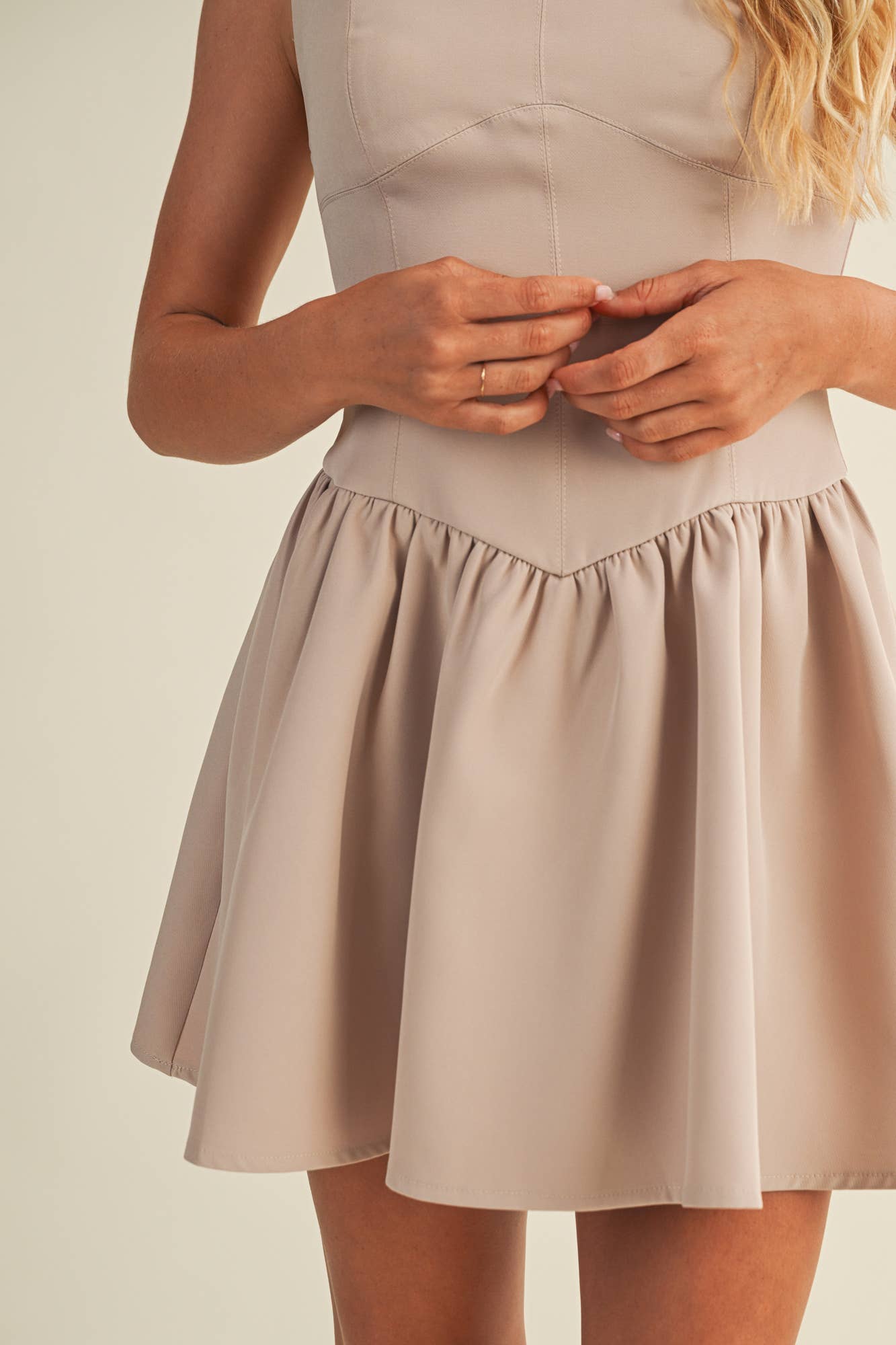 SQUARE NECK CORSET DRESS