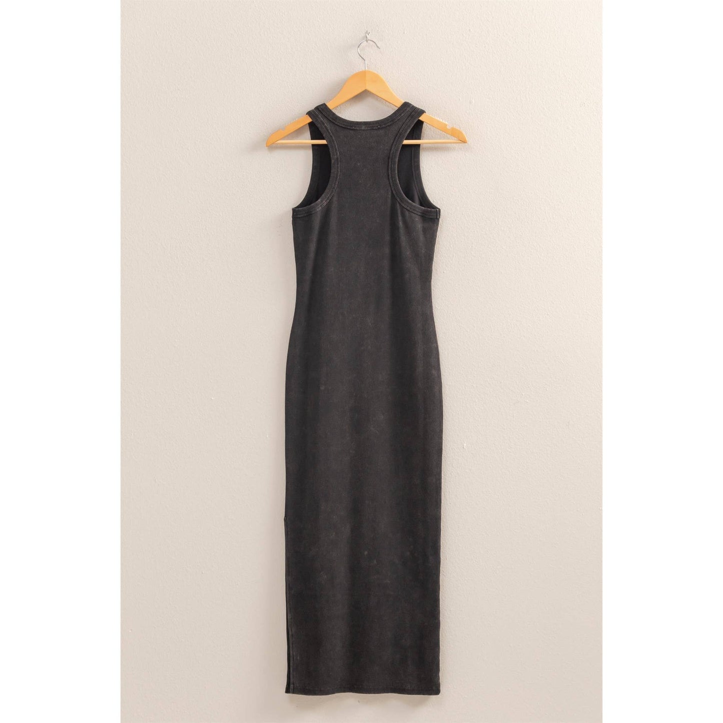Acid Washed Ribbed Midi Tank Dress
