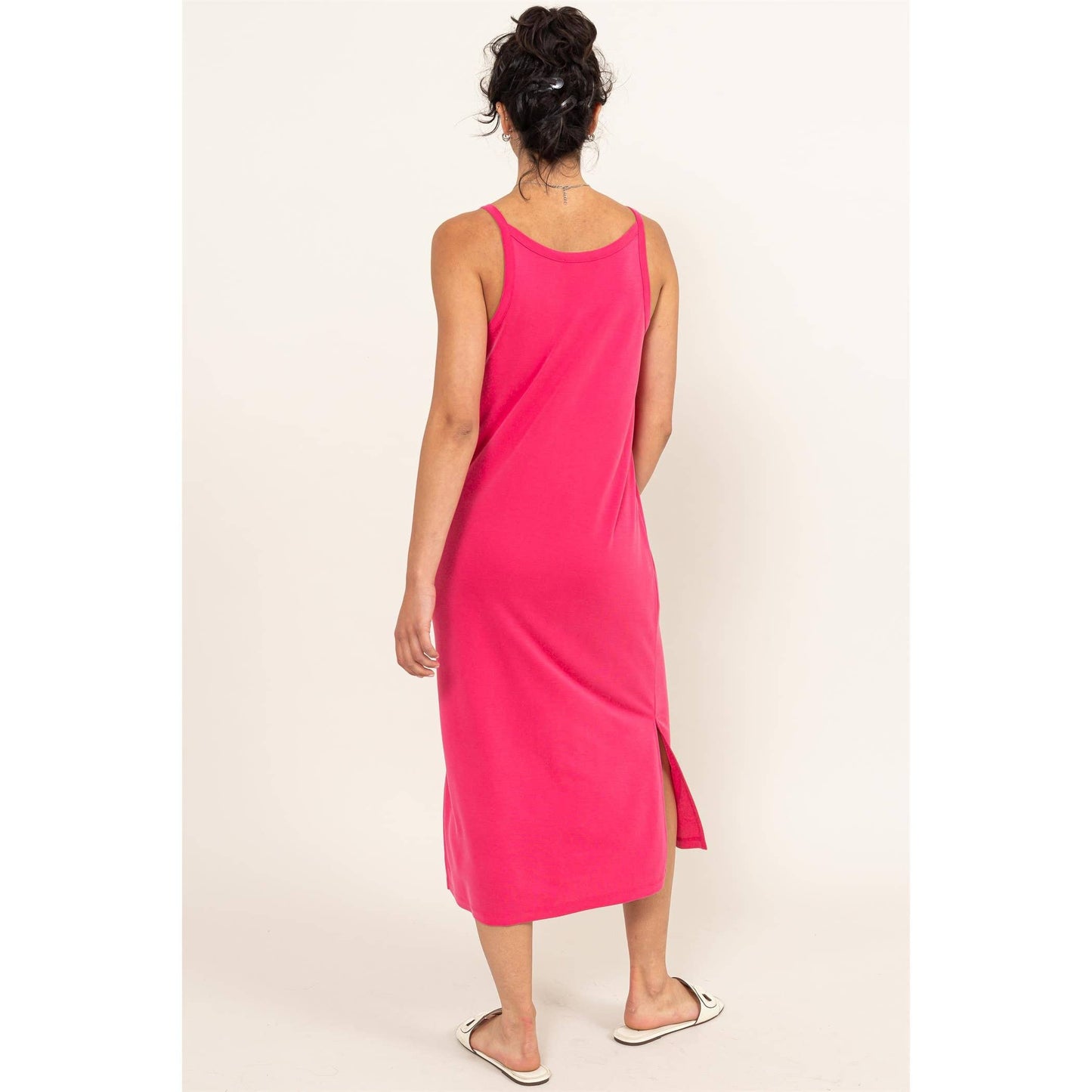 DZ24C269-Soft V-Neck Midi Dress