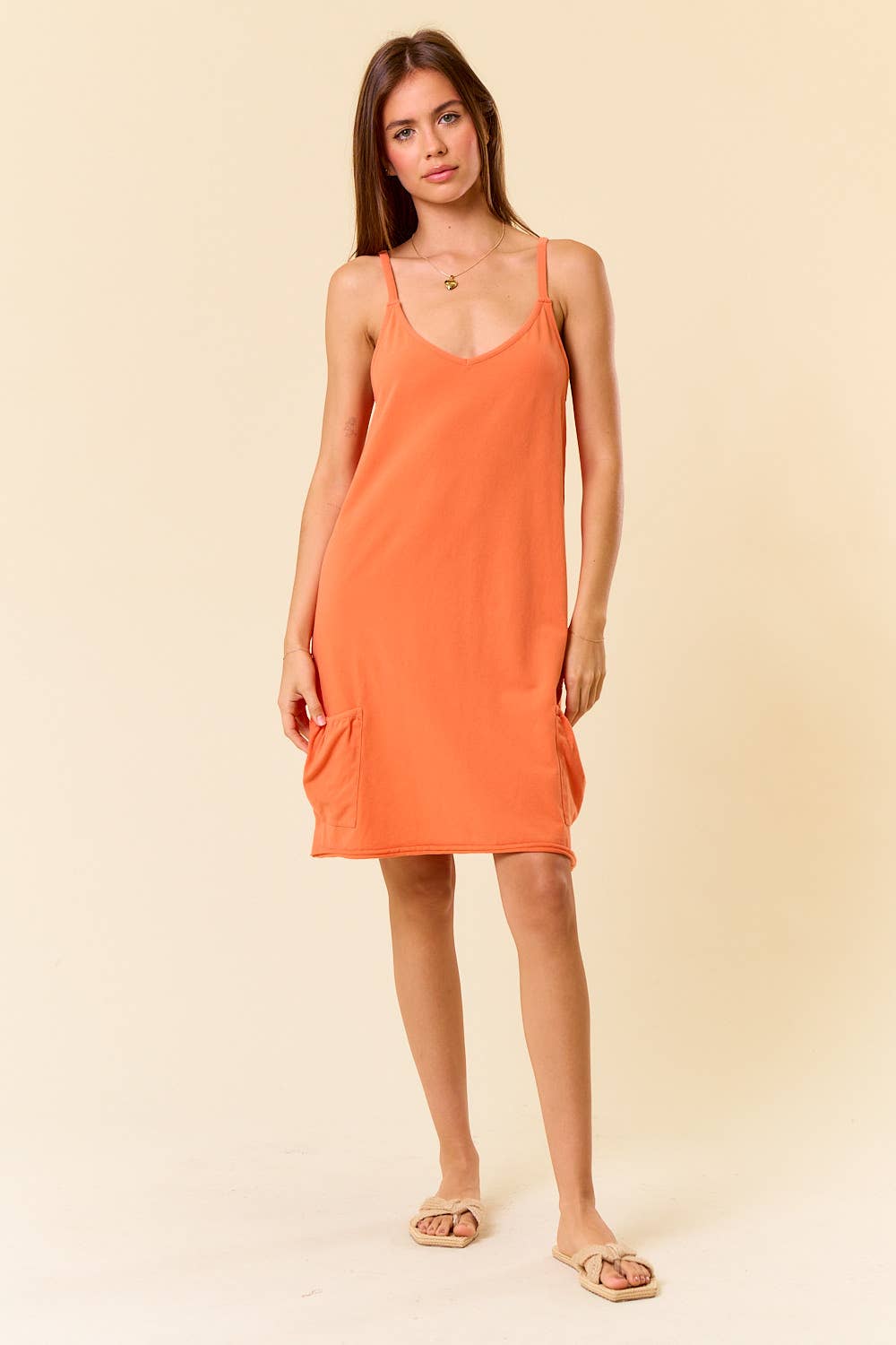 Vintage Washed Scoop Neck Mini Dress - 27745D