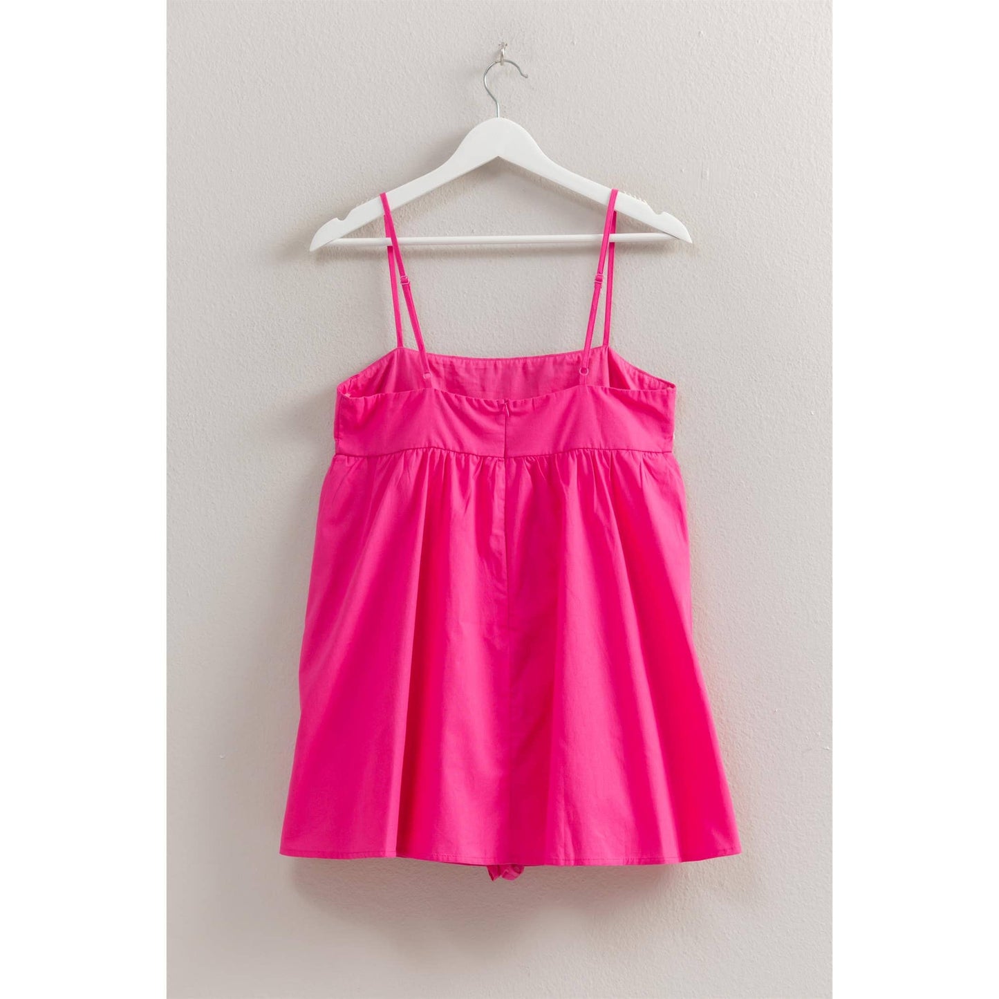 Poplin Spaghetti Straps Flowy Romper Dress