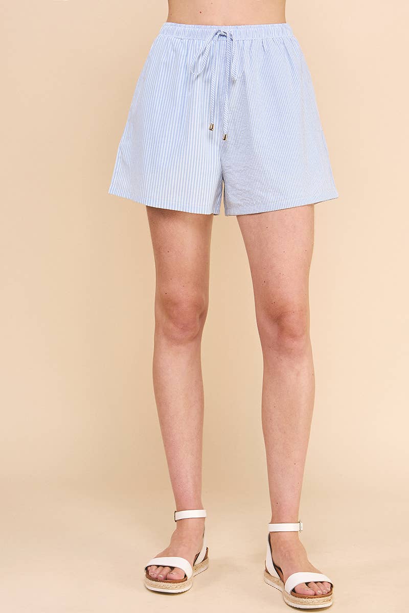 Twine Stripe Cotton Blend Shorts