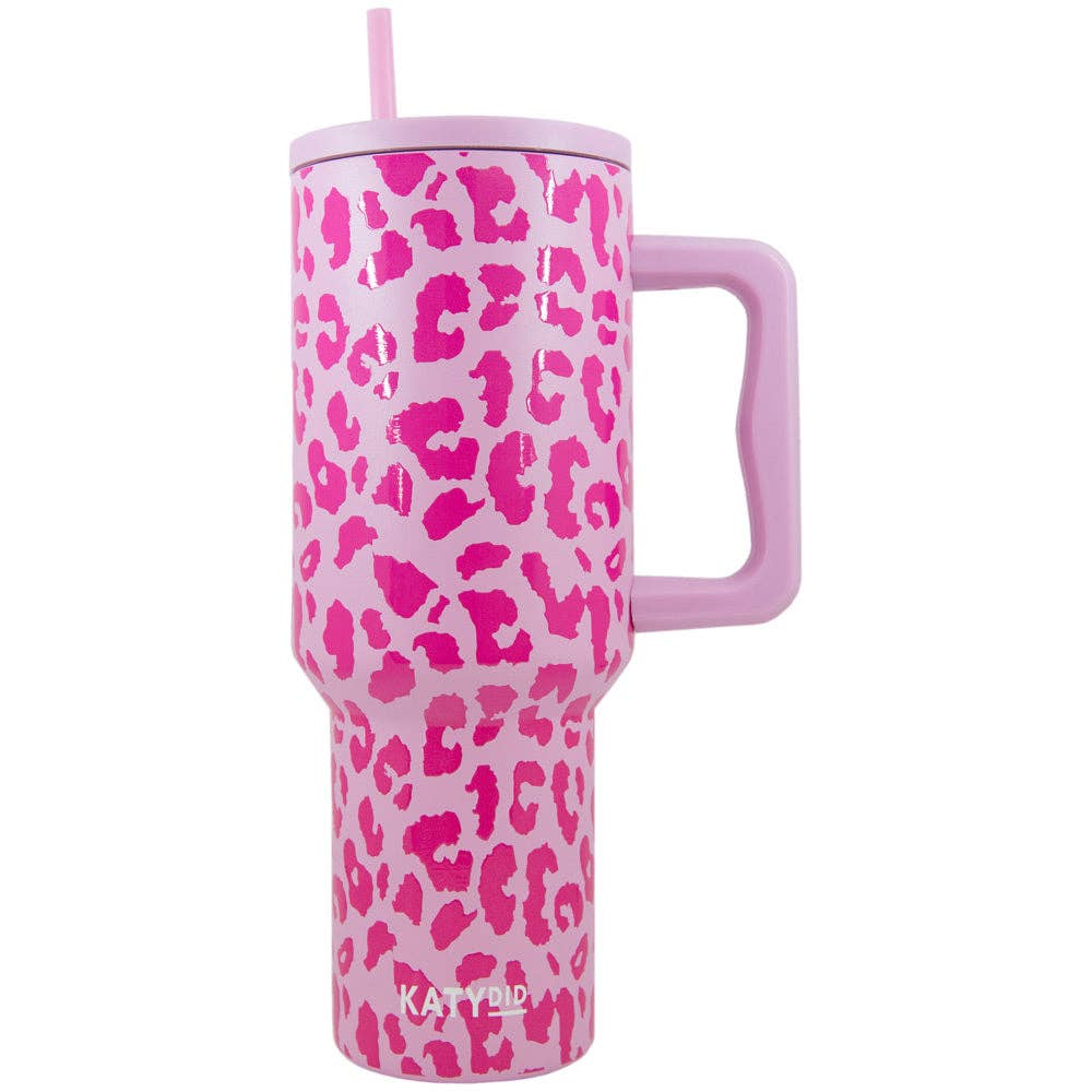 Light Pink Leopard 38 Oz Stainless Steel Tumbler