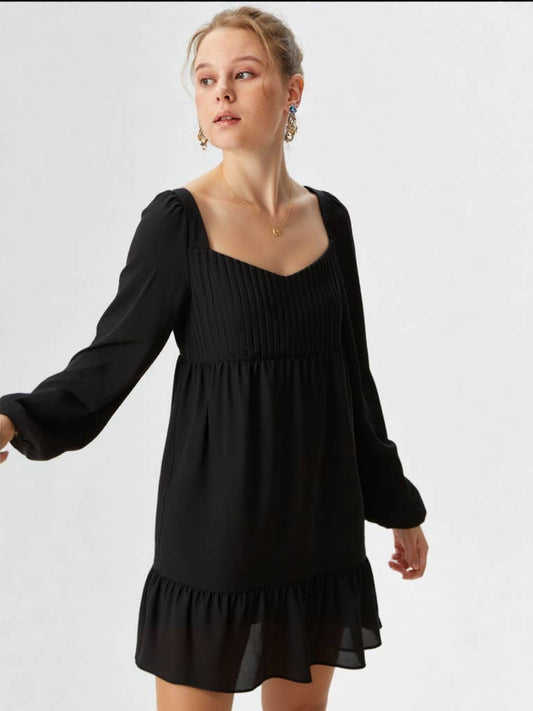 ND31020-Bust Pleated Backless Holiday Party Mini Dress