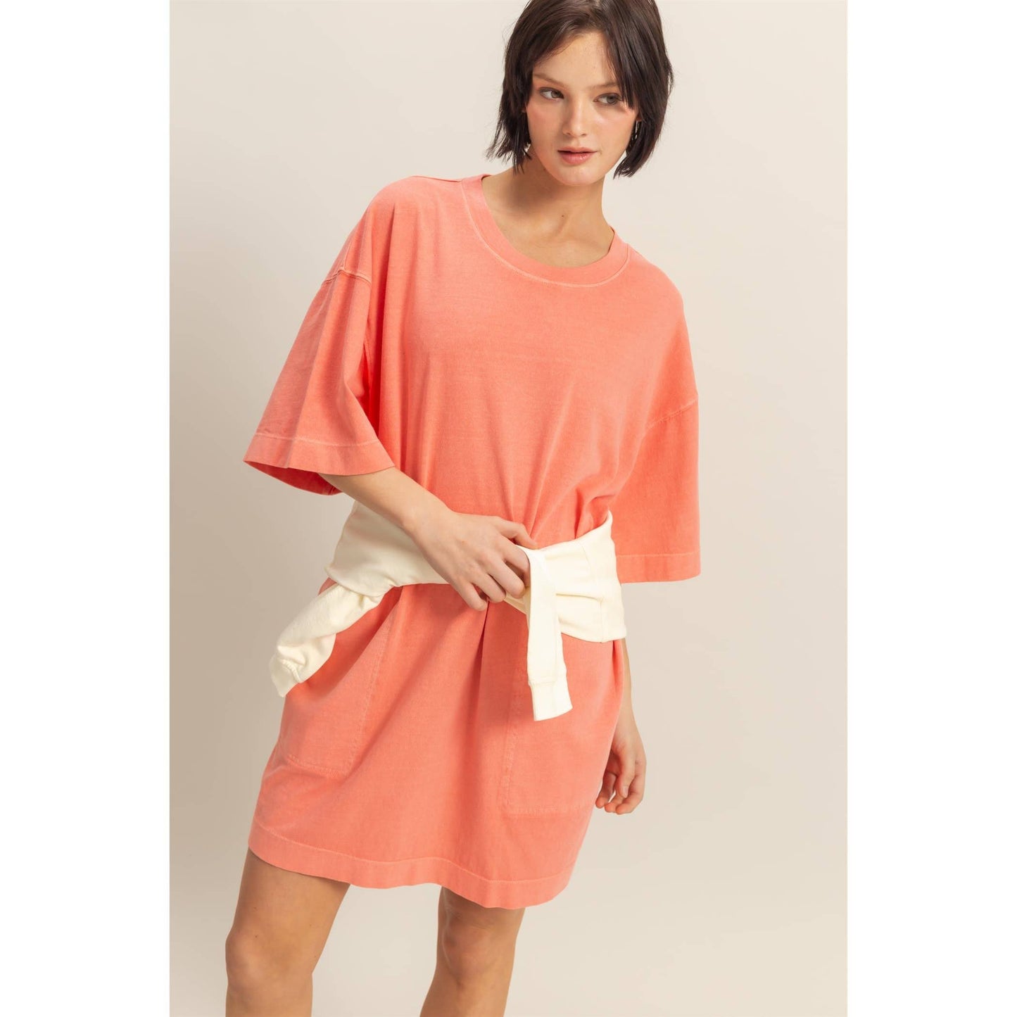 Short Sleeve Relaxed Fit T-Shirt Mini Dress