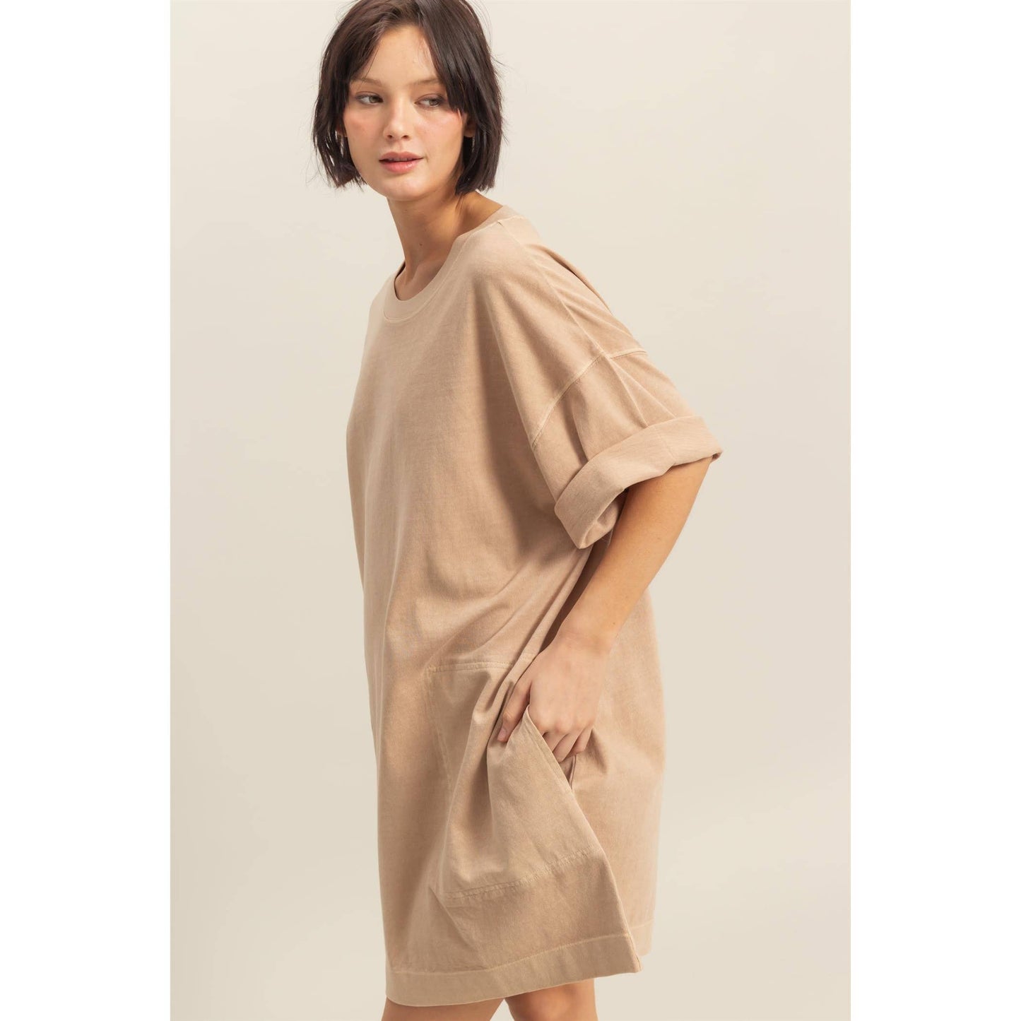 Short Sleeve Relaxed Fit T-Shirt Mini Dress