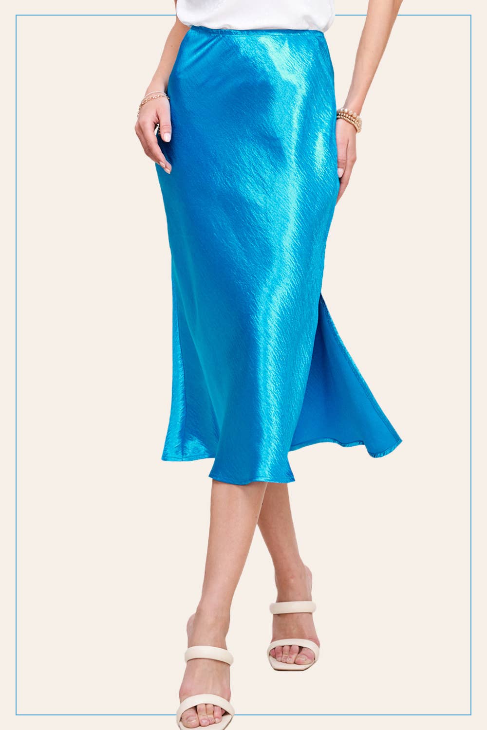 JBP4222-High-Waisted Midi Length Satin Effect Solid Skirt