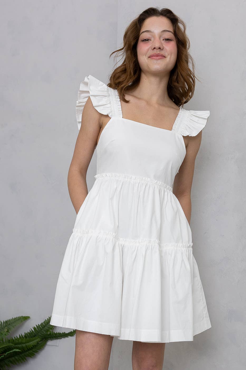 Lilac Tiered Dress with Ruffle Straps