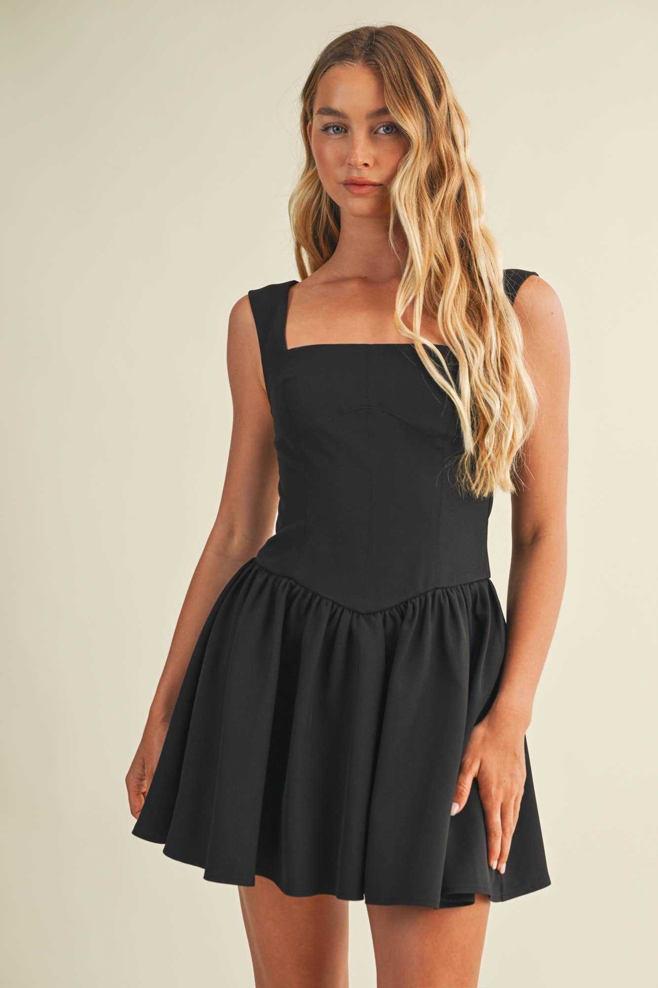 SQUARE NECK CORSET DRESS