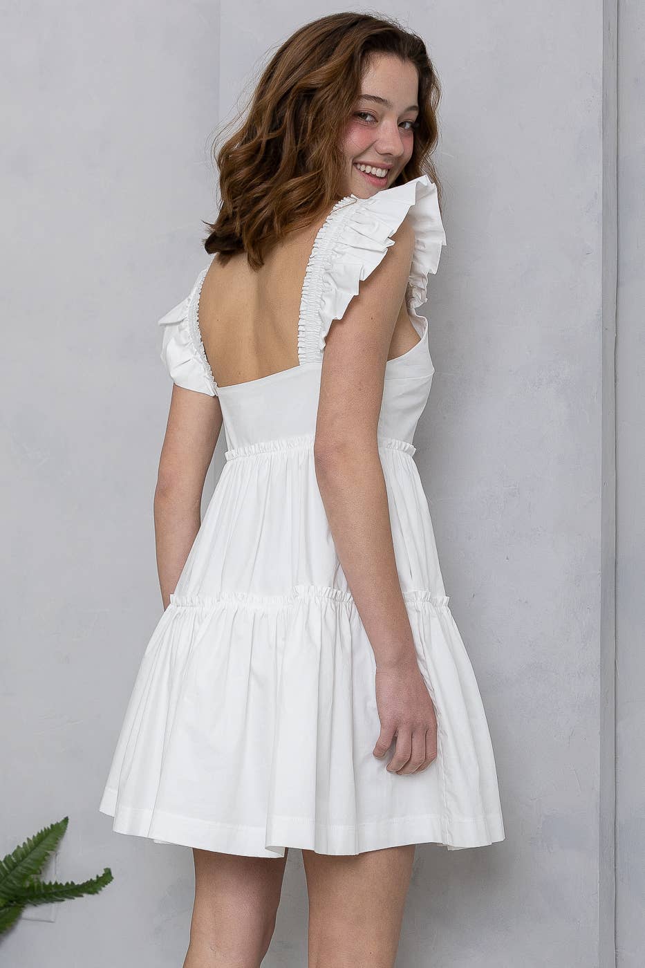 Lilac Tiered Dress with Ruffle Straps