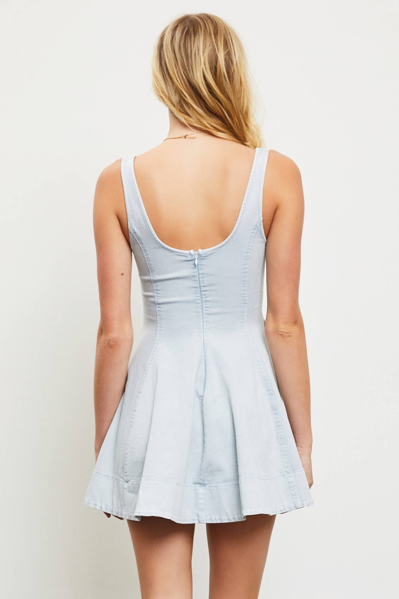 PANEL DENIM MINI DRESS