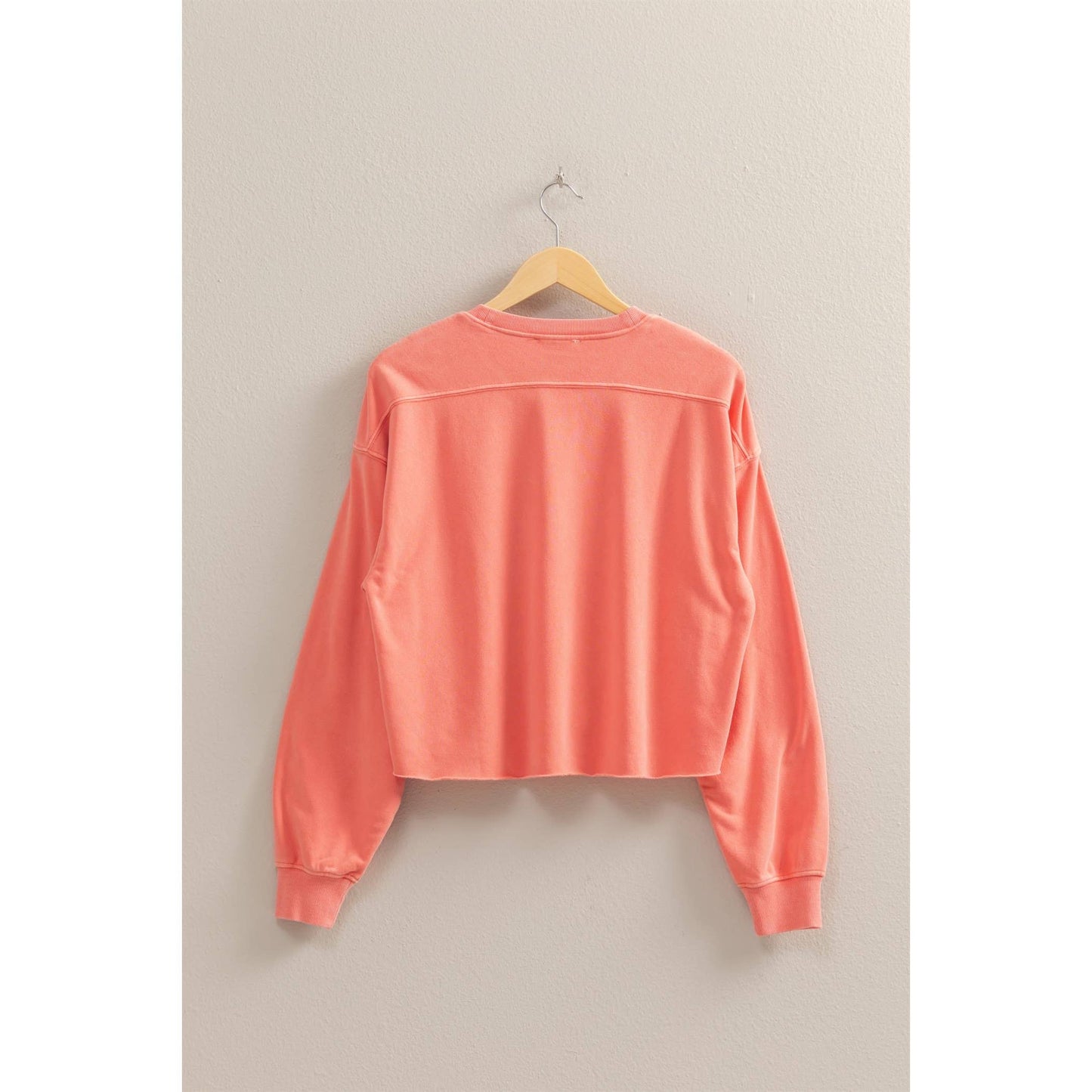 Mineral Washed Sweatshirt With Raw Hem