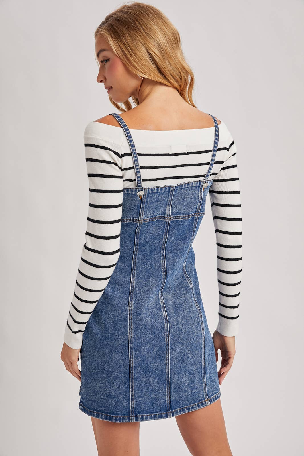 DENIM BUTTON DOWN MINI DRESS
