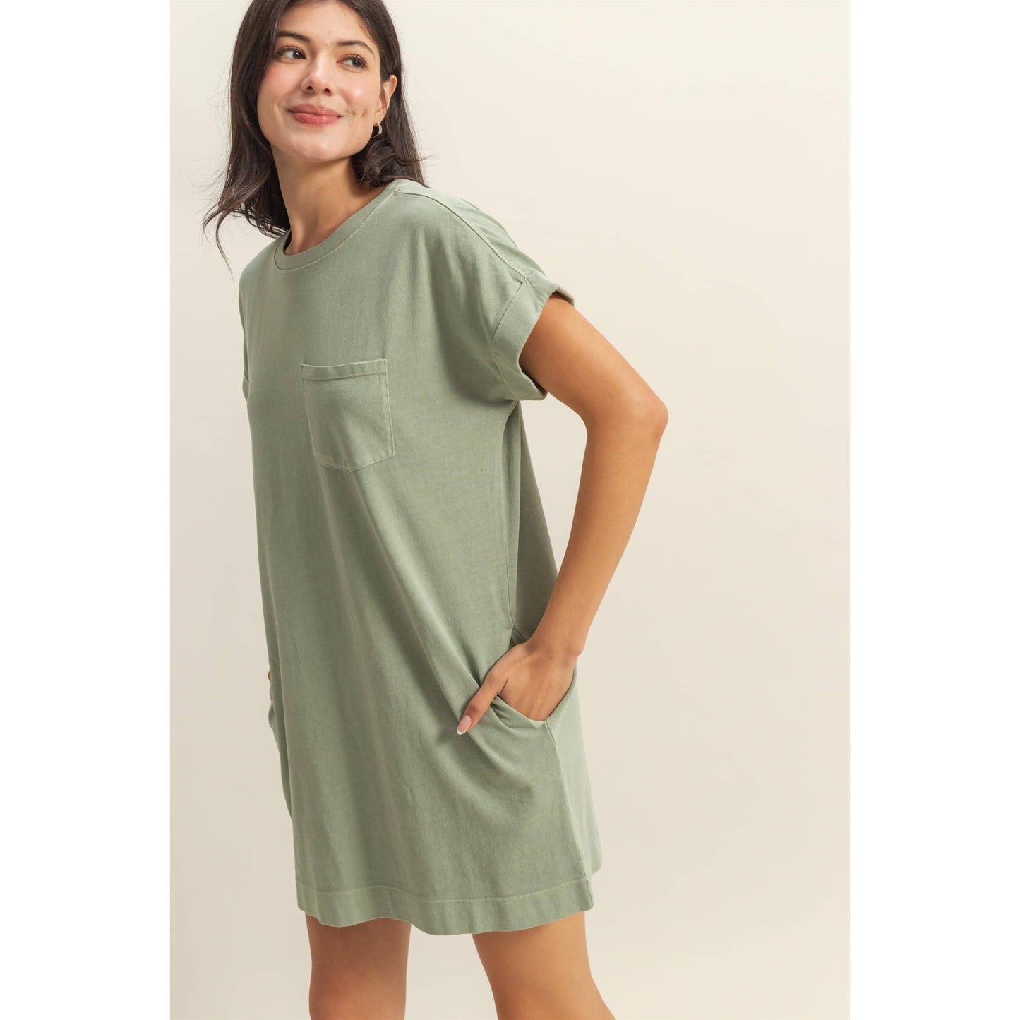 T Shirt Dress Sage