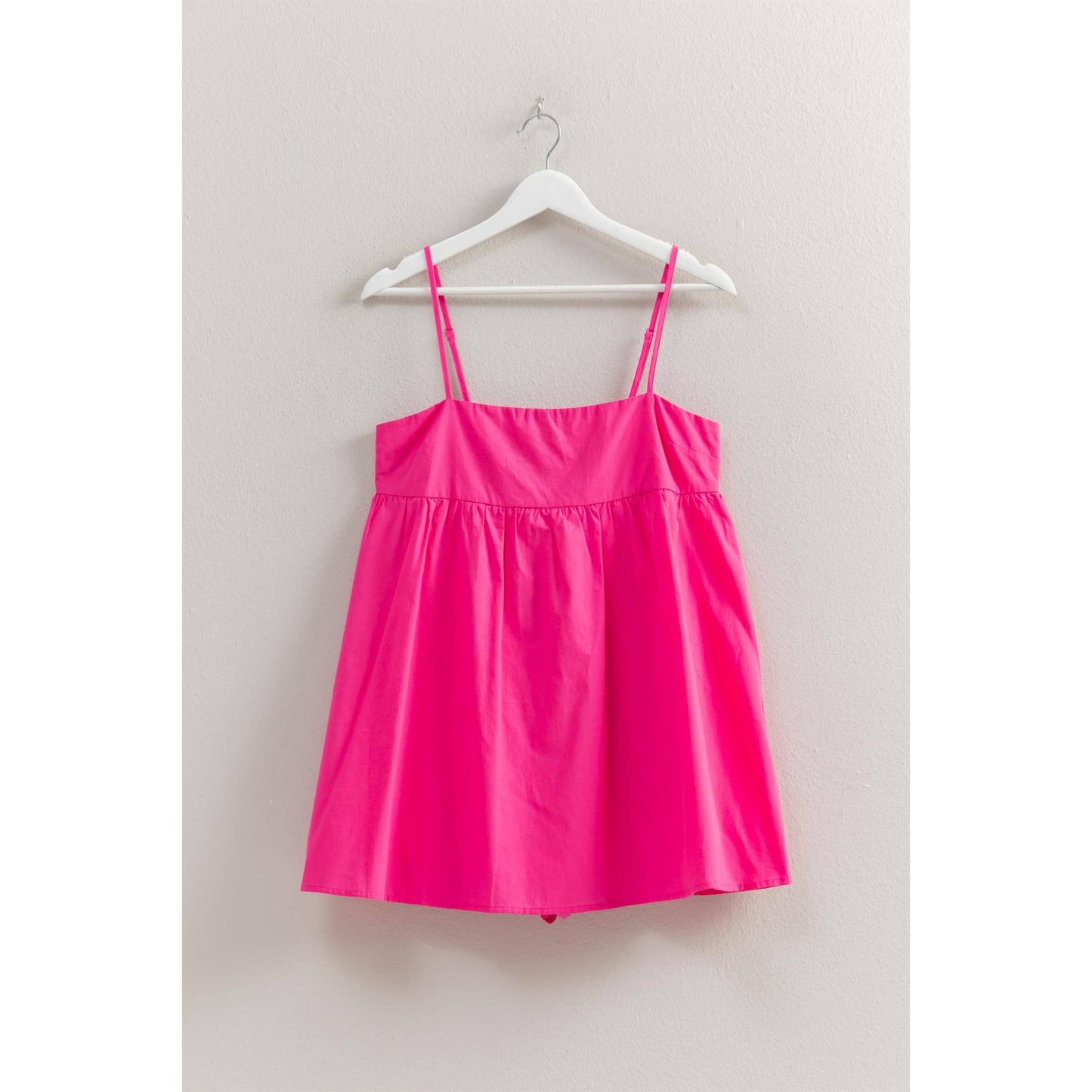 Poplin Spaghetti Straps Flowy Romper Dress