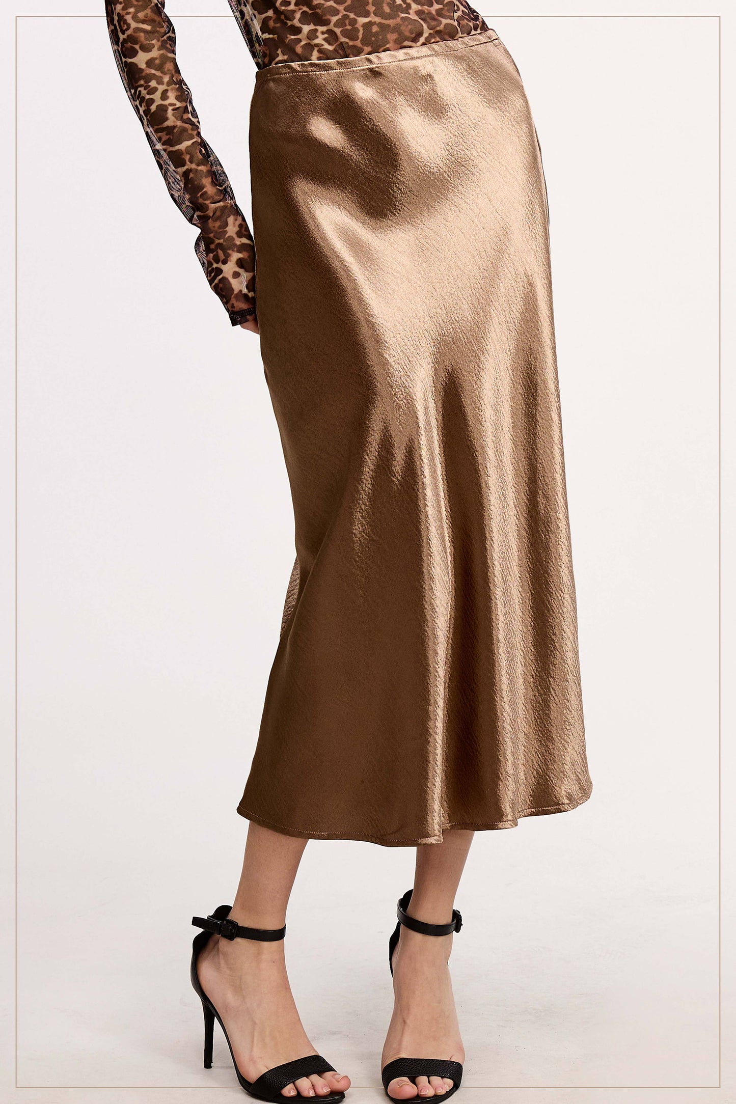 JBP4222-High-Waisted Midi Length Satin Effect Solid Skirt