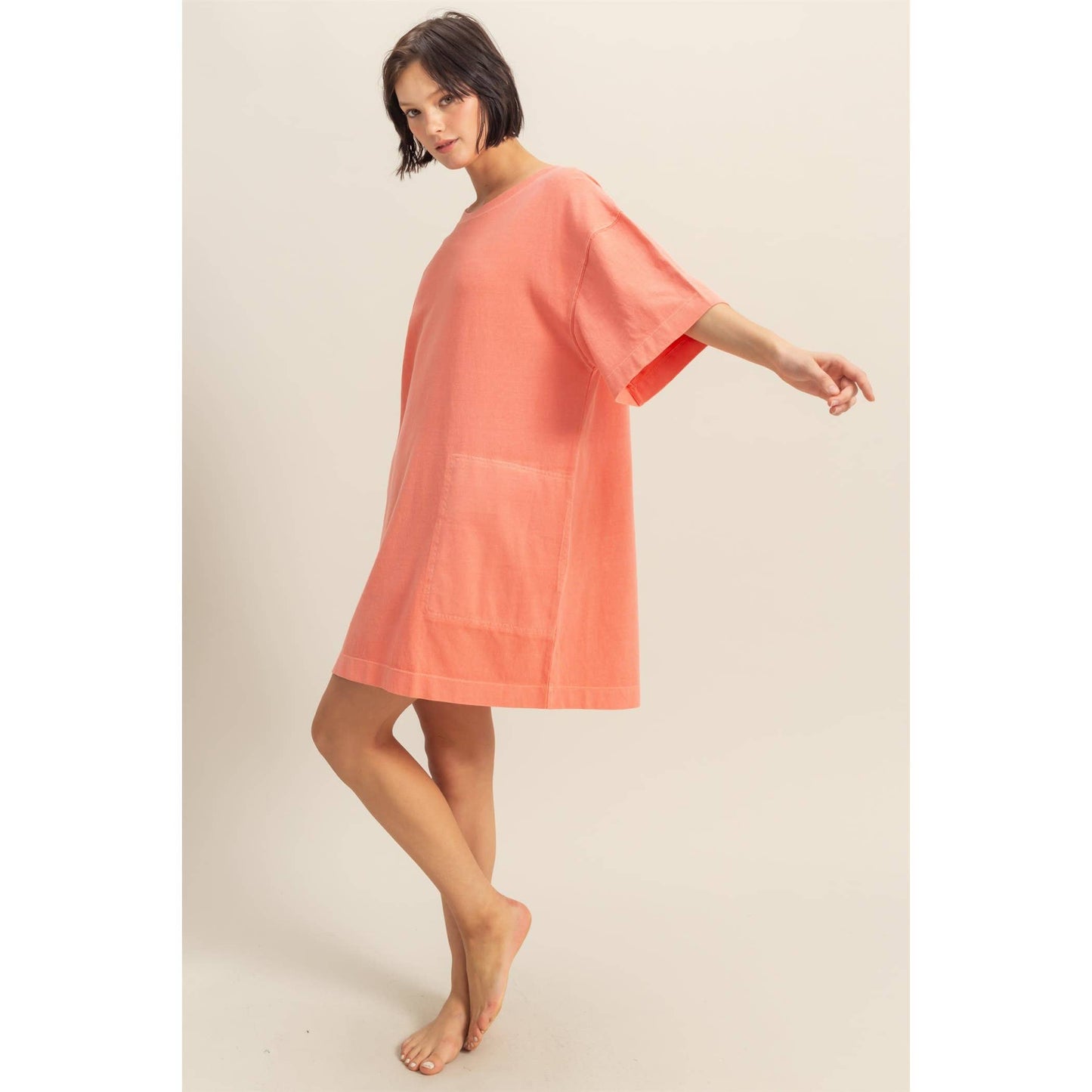 Short Sleeve Relaxed Fit T-Shirt Mini Dress