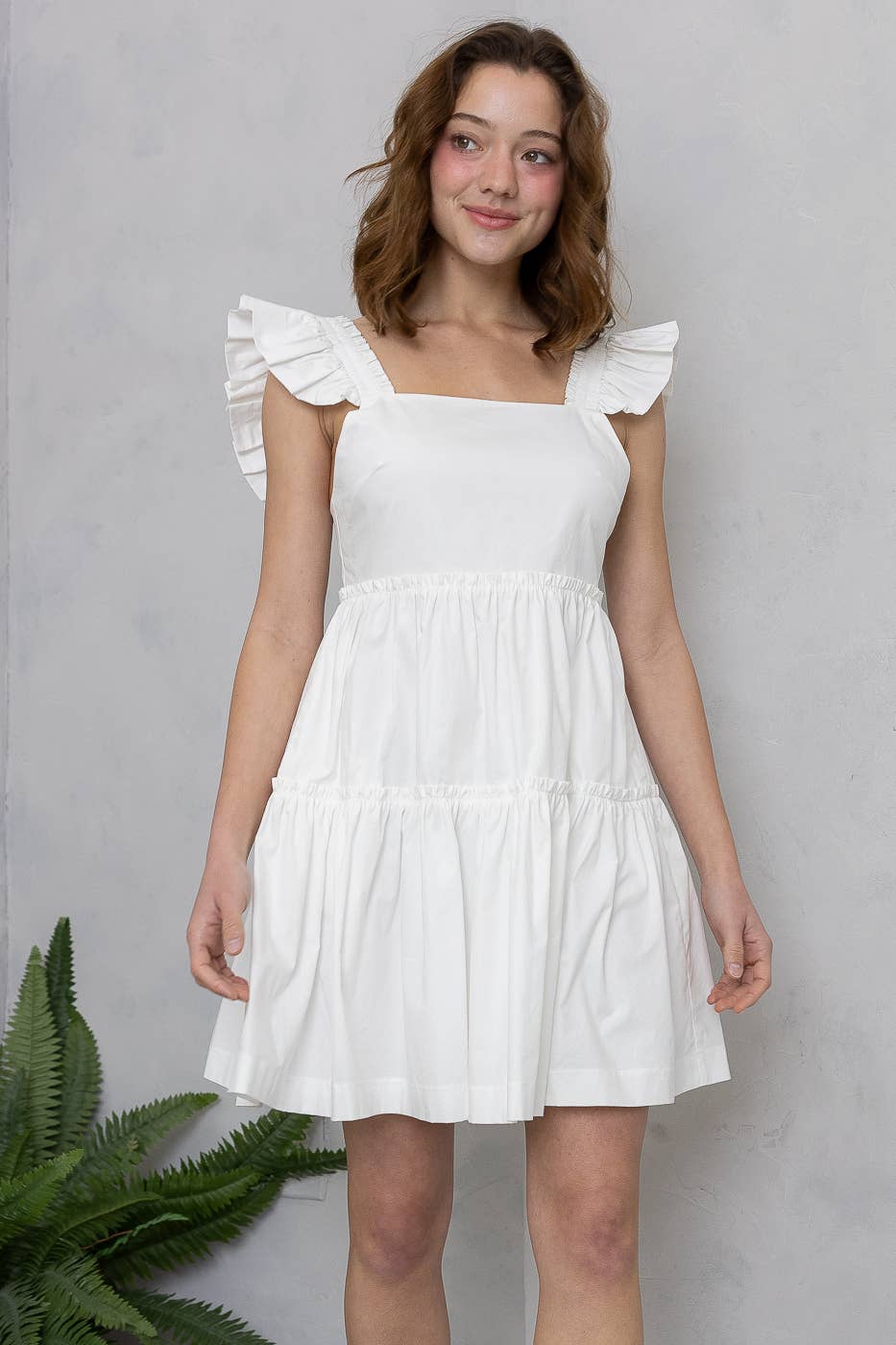 Lilac Tiered Dress with Ruffle Straps
