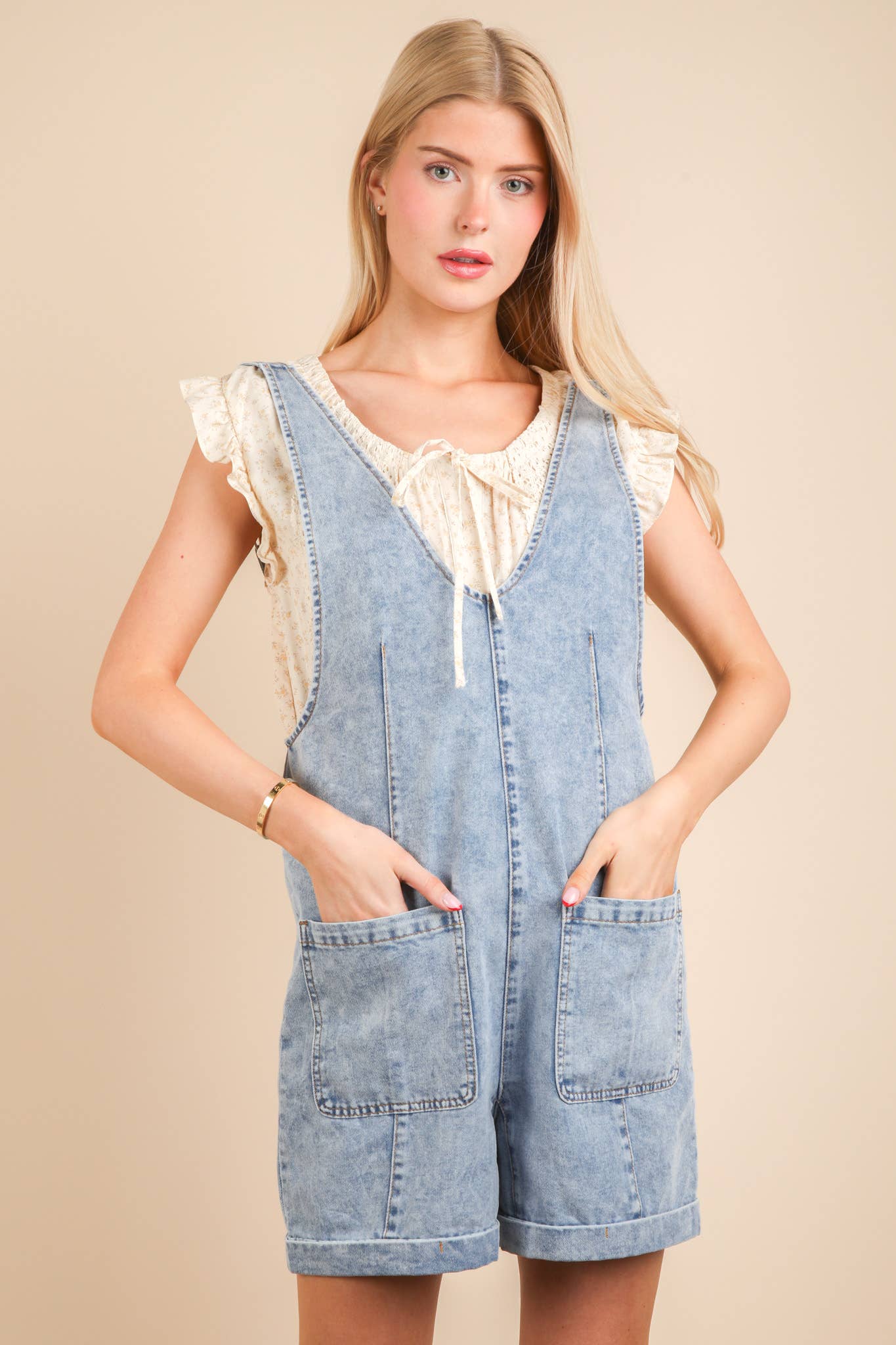 CARRIE DENIM ROMPER