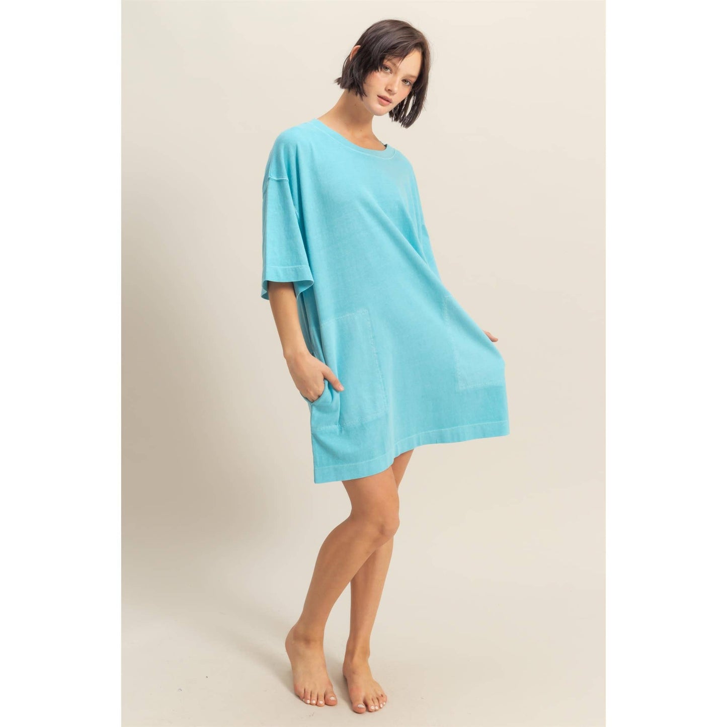 Short Sleeve Relaxed Fit T-Shirt Mini Dress