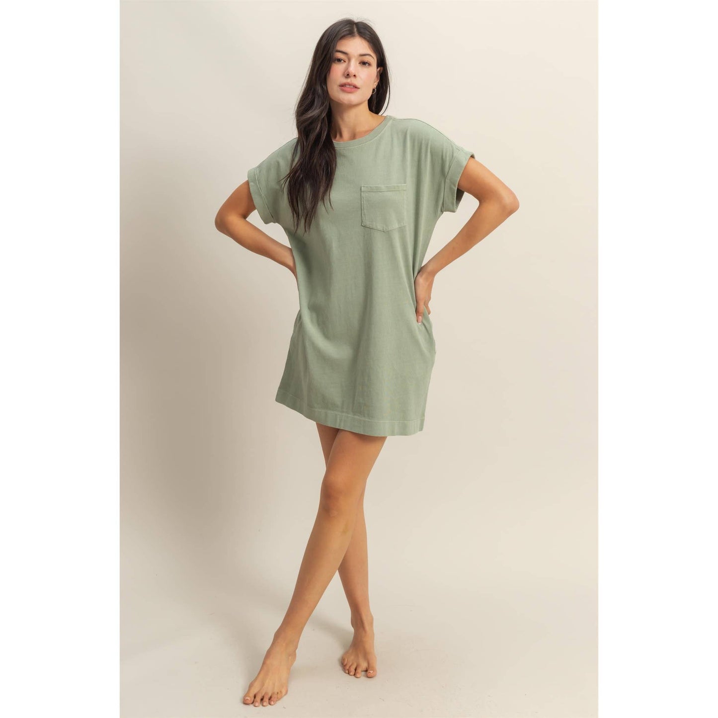 T Shirt Dress Sage