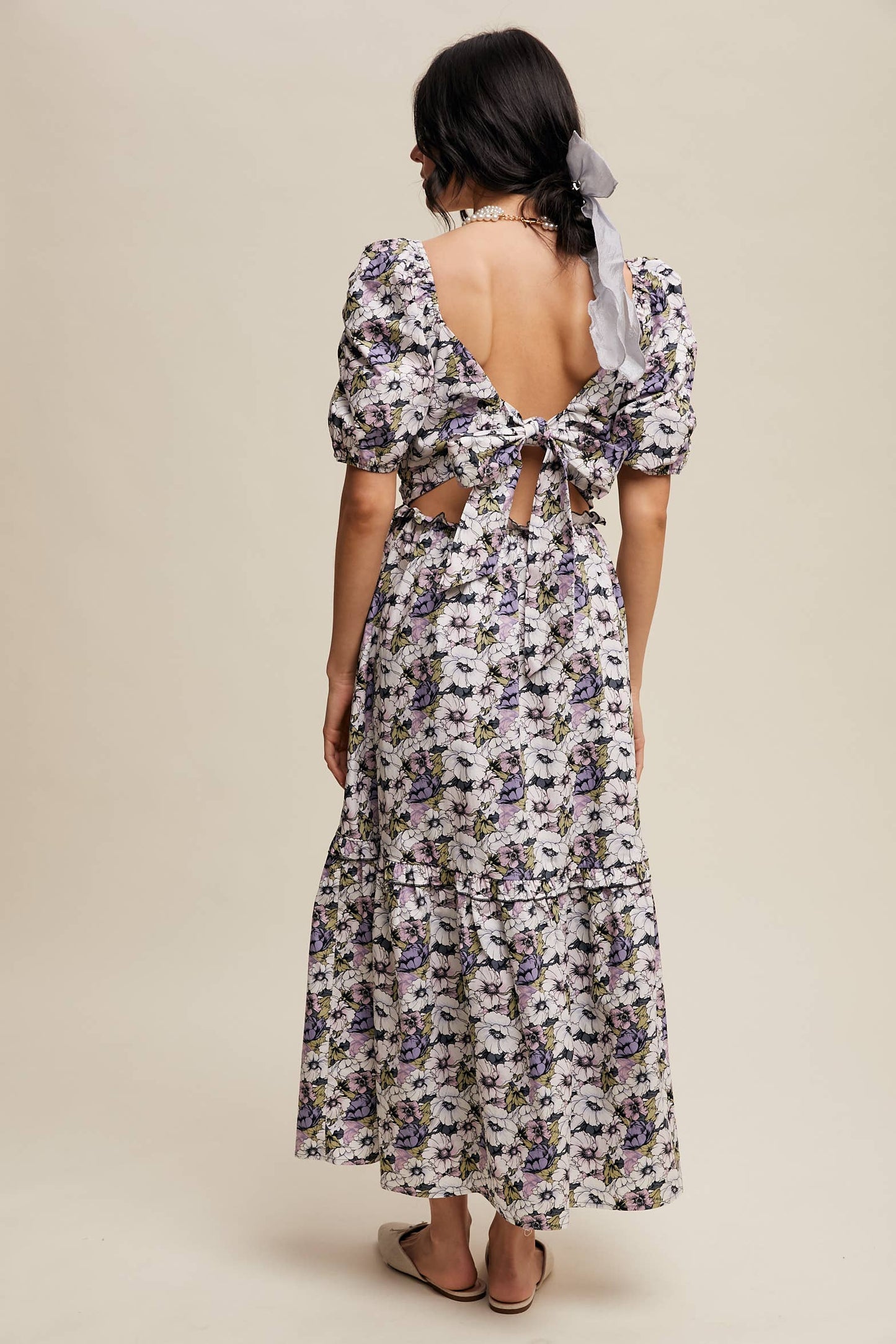 Floral Ruched Bodice Maxi Dress (Copy)