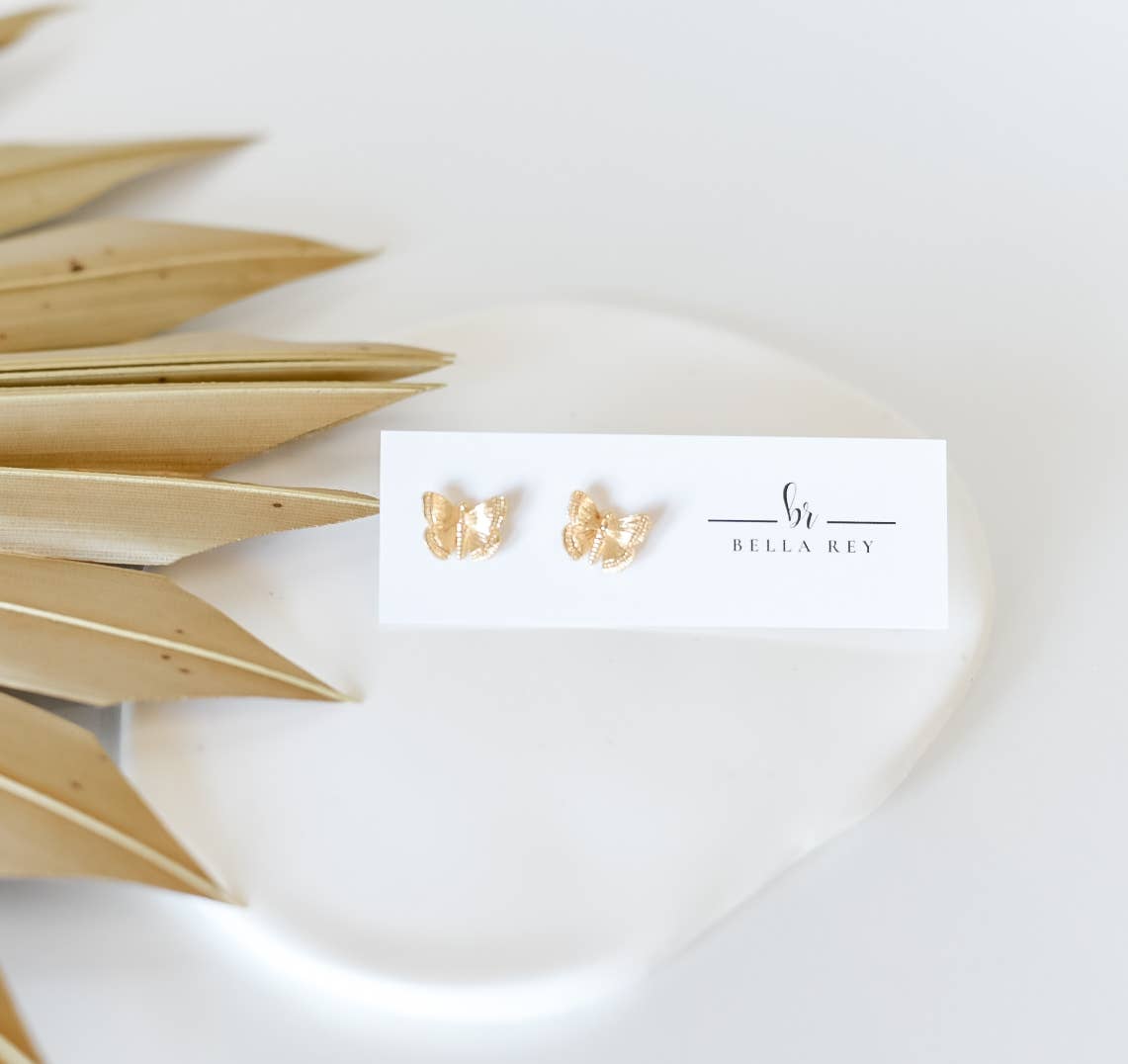 The Eva butterfly 18k gold plated stud earrings