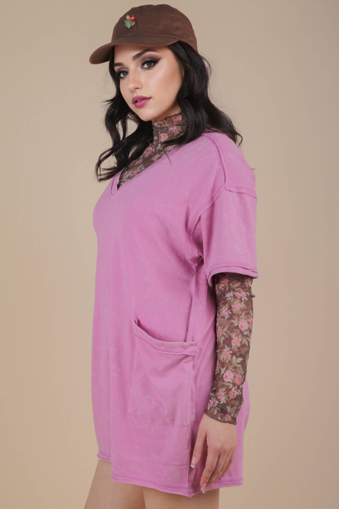 Mineral Washed Oversized Casual Knit Romper