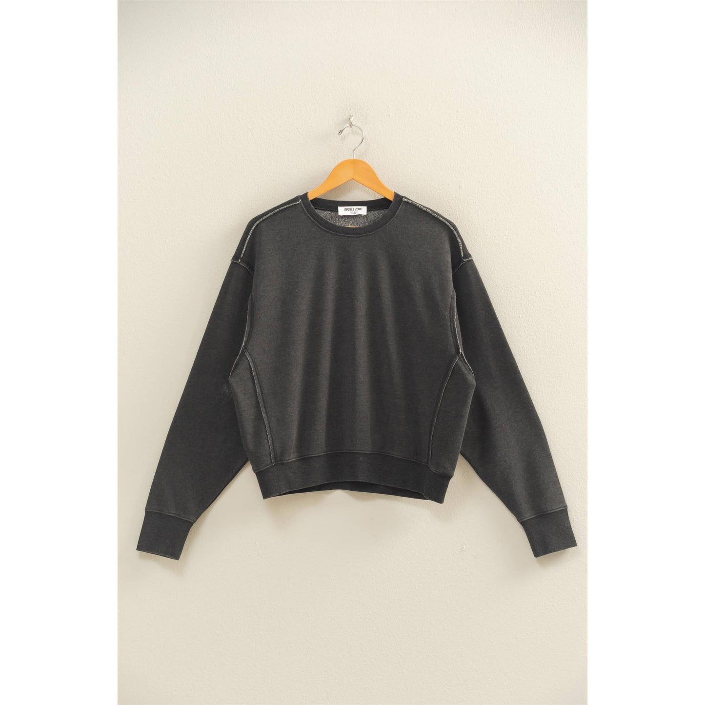 Raw Edge Detail Burnout Sweatshirt
