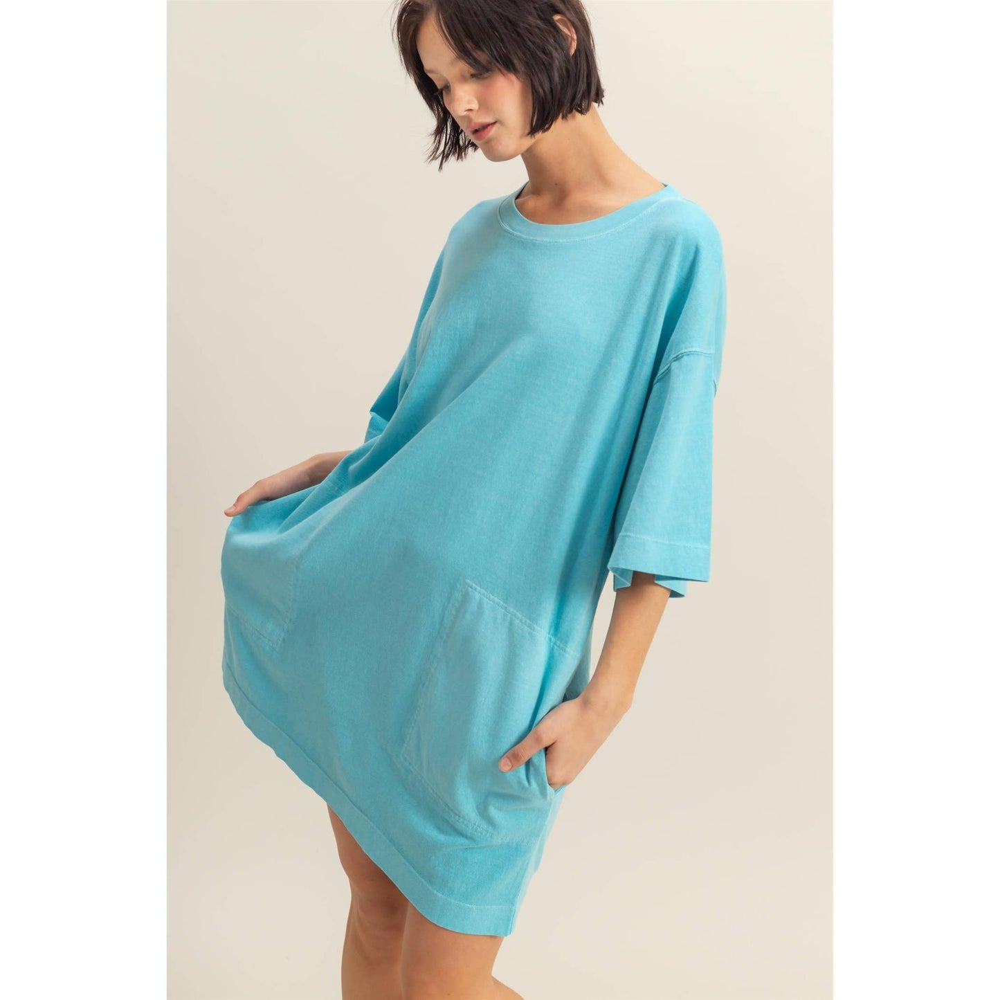Short Sleeve Relaxed Fit T-Shirt Mini Dress