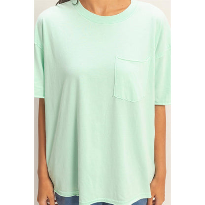 Washed Pocket Crew Neck T-Shirt