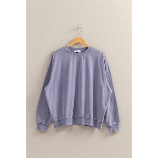 DZ25E113-Drop Shoulders Relaxed Crew Neck Sweatshirt