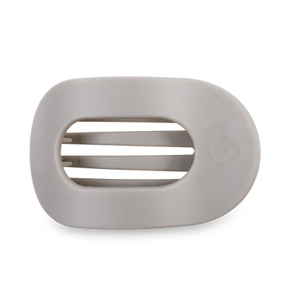 Round Flat Hair Clip | Large | Silver Flames