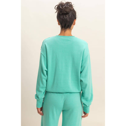 Raw Edge Detail Burnout Sweatshirt