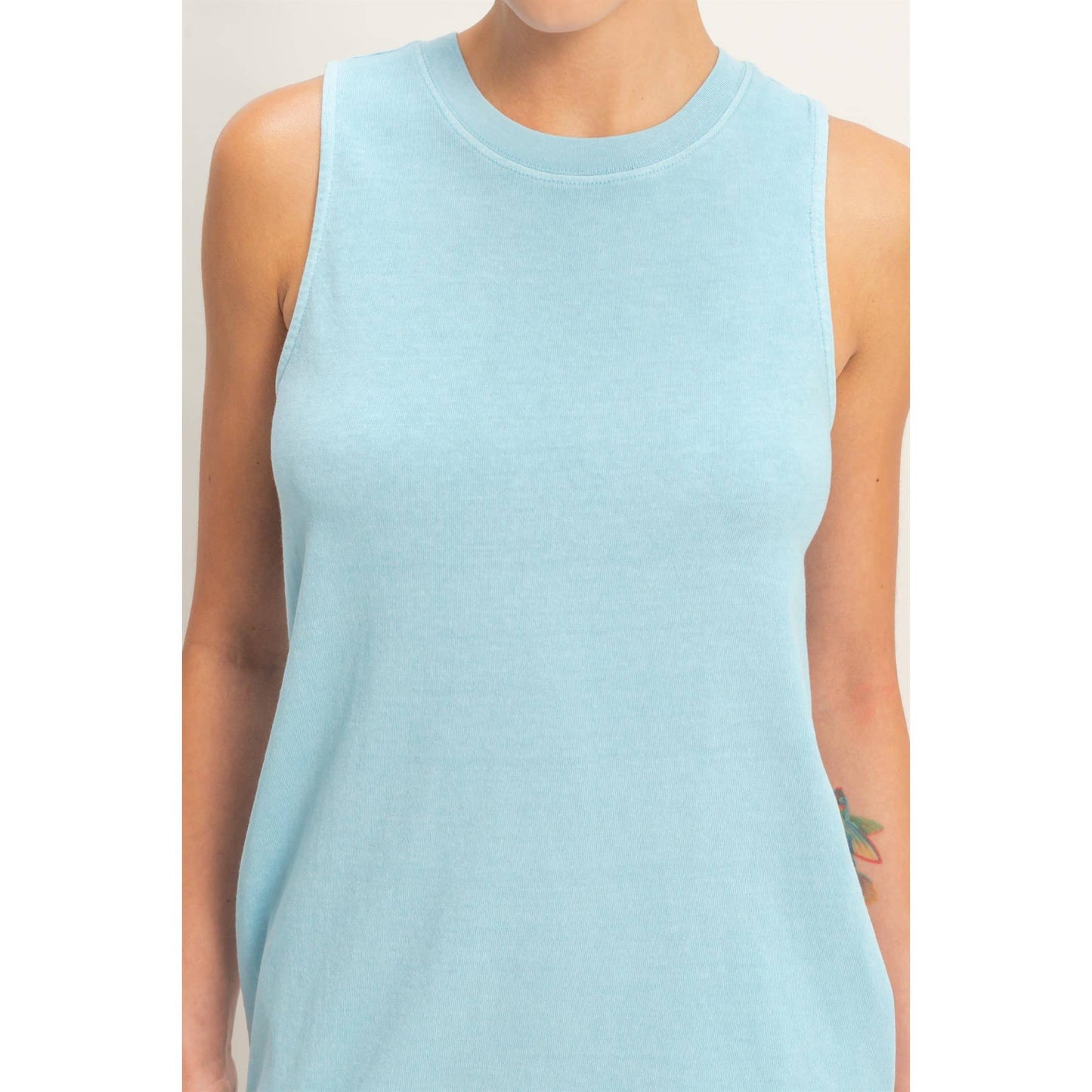 Pigment Dyed Sleeveless Mini Dres