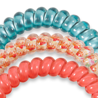 Spiral Hair Coils | Small | Coral Craze Hair Ties