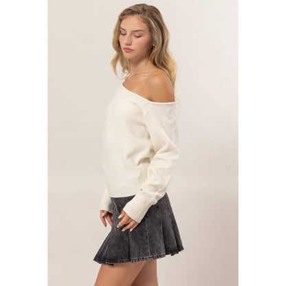 DZ24F735-Off-The-Shoulder Sweater