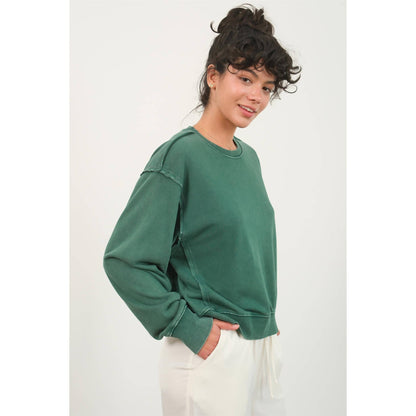 -Drop Shoulders Crewneck Sweatshirt