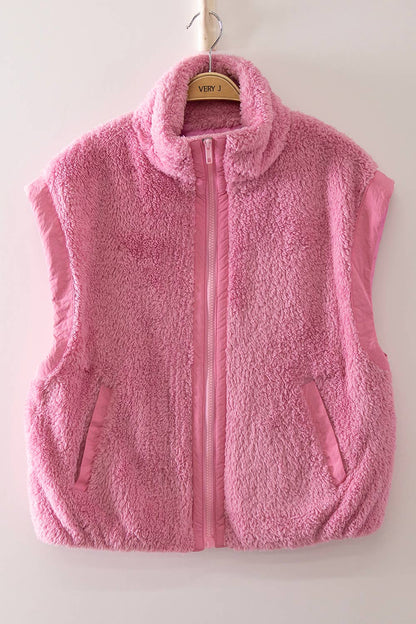 NJ90484-Cozy Sherpa Puffer Vest