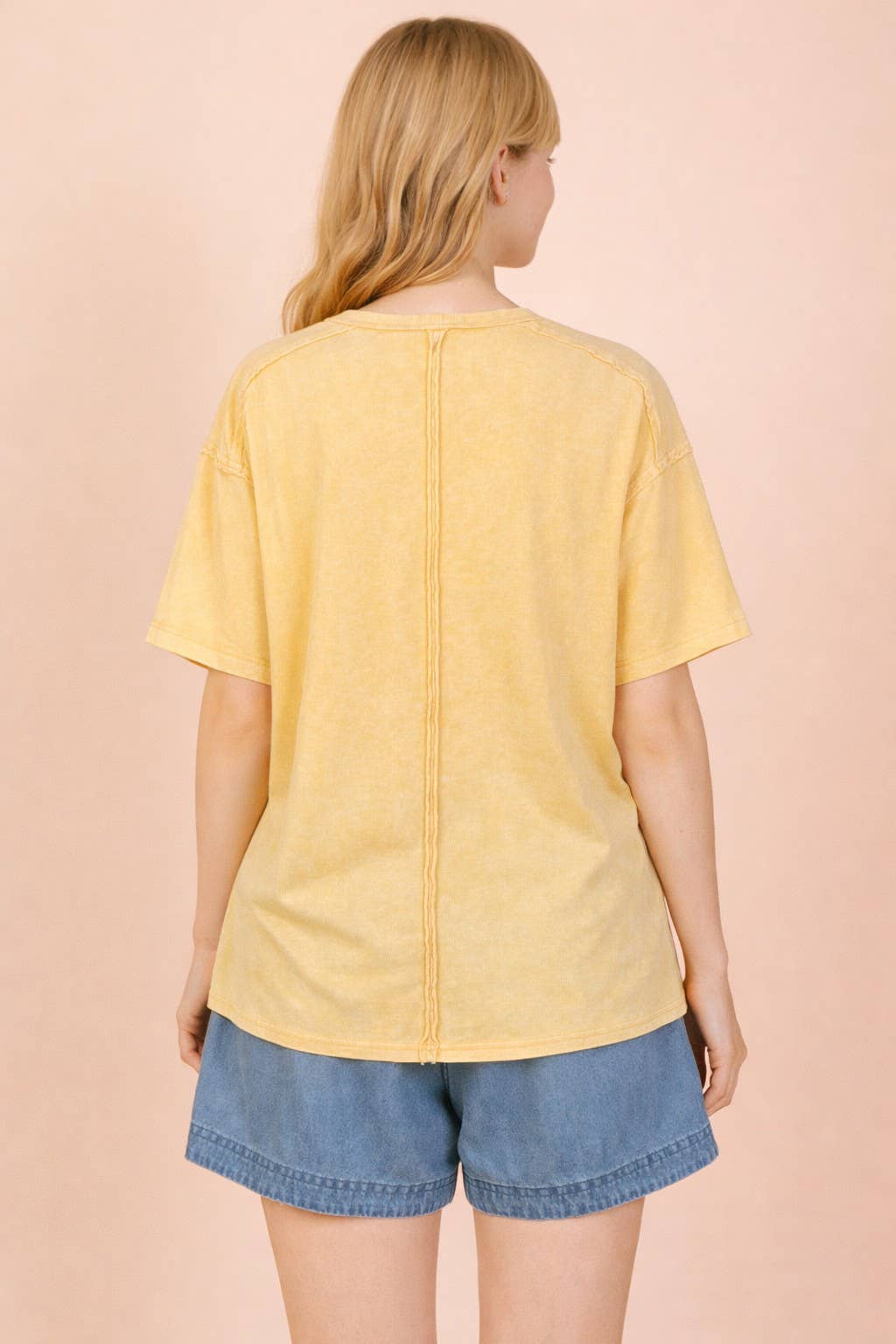 NT11108-Mineral Washed Knit Top with Pocket