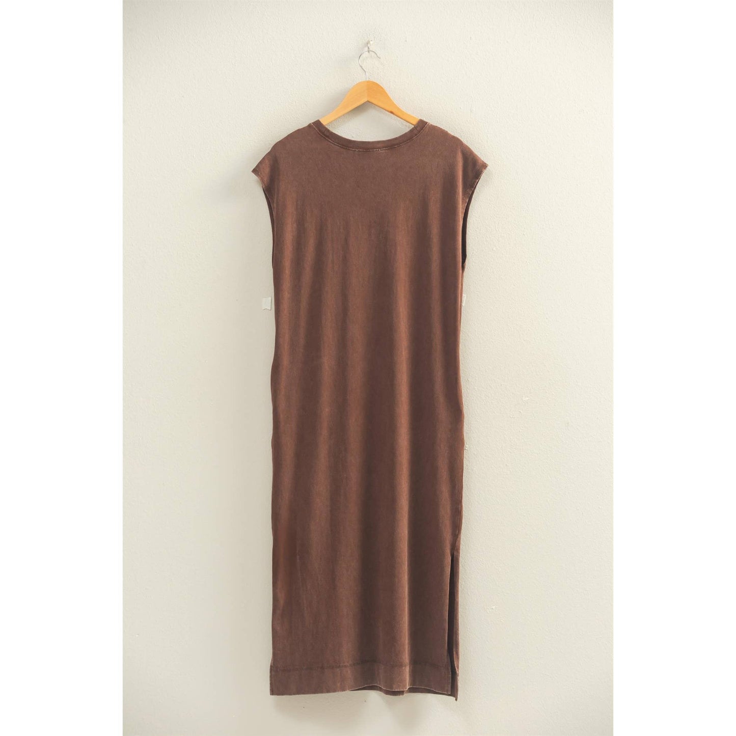 Mineral Wash Cap Sleeve Midi Dress