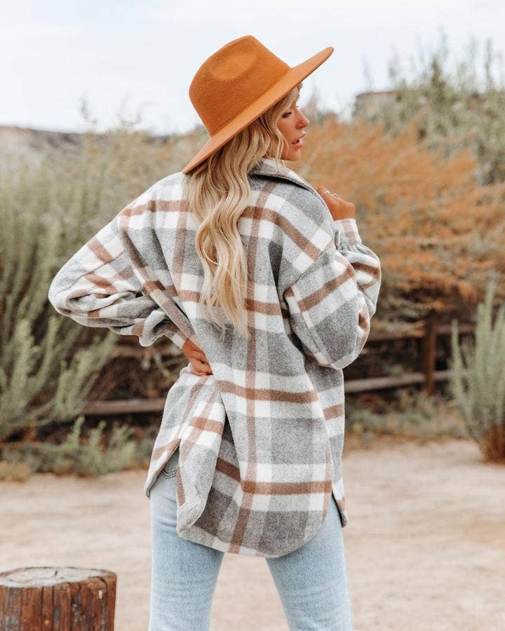 Women's Plaid Button