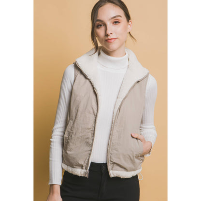 Reversible Fleece Vest With Pockets