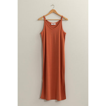 DZ24C269-Soft V-Neck Midi Dress