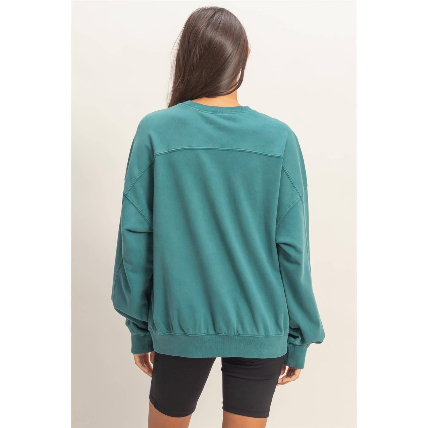 Ribbed Crew Neck Sweatshirt