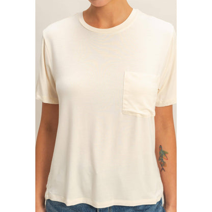 Classic Crew Neck Short Sleeve Pocket Top