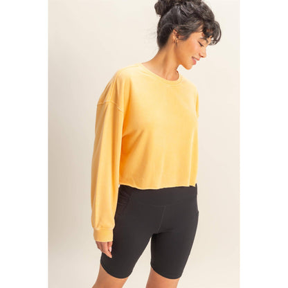 Mineral Washed Sweatshirt With Raw Hem
