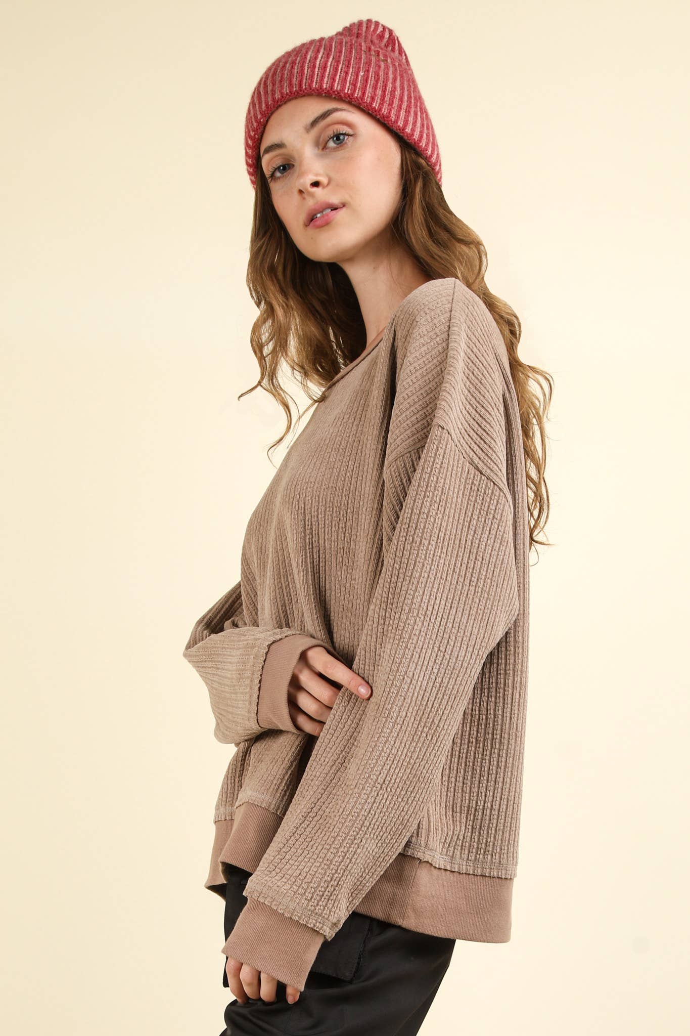 Oversized Soft Textured Knit Top