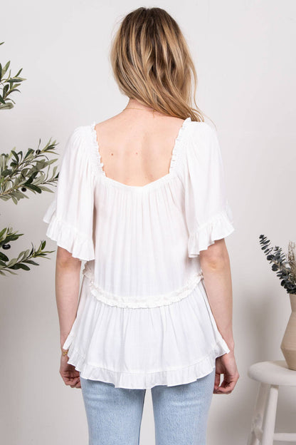 RELAXED TIERED PEASANT TOP